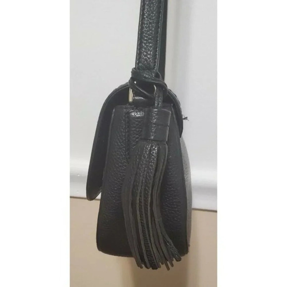 Kate Spade NY Black Pebbled Leather Crossbody Leather Tassel Charm - Picture 4 of 11